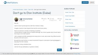 
                            9. Don't go to Eton Institute (Dubai) | InterNations