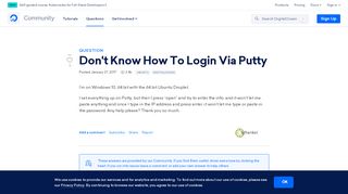 
                            11. Don't Know How To Login Via Putty | DigitalOcean