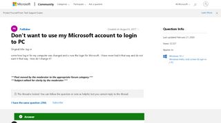 
                            9. Don't want to use my Microsoft account to login to PC - Microsoft ...