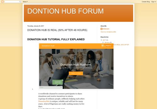 
                            11. DONTION HUB FORUM: DONATION HUB IS REAL (50% AFTER 48 HOURS)