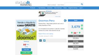 
                            6. Doomos Peru | Startup Ranking