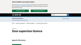 
                            8. Door supervisor licence - GOV.UK