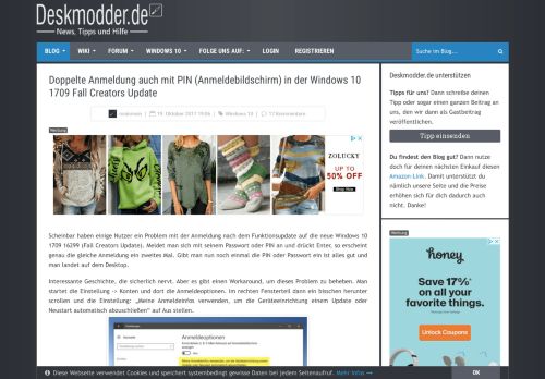 
                            10. Doppelte Anmeldung auch mit PIN (Anmeldebildschirm) in der ...