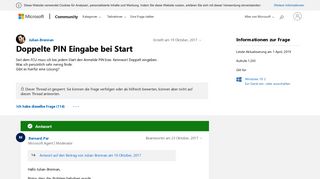 
                            5. Doppelte PIN Eingabe bei Start - Microsoft Community