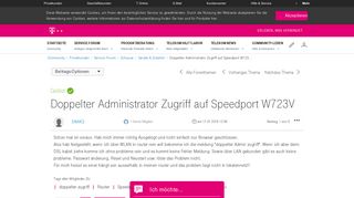
                            3. Doppelter Administrator Zugriff auf Speedport W723V - Telekom hilft ...