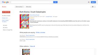 
                            10. Dork Diaries: Crush Catastrophe