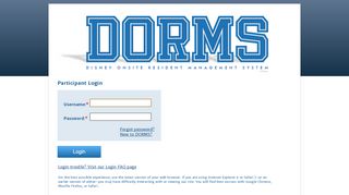 
                            8. DORMS Participant Login