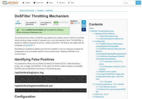 
                            4. DoSFilter - Zimbra :: Tech Center - Zimbra Wiki