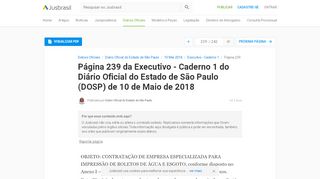 
                            12. DOSP 10/05/2018 - Pg. 239 - Executivo - caderno 1 | Diário Oficial do ...