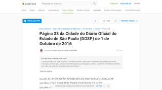 
                            10. DOSP 1/10/2016 - Pg. 33 - Cidade | Diário Oficial do Estado de São ...