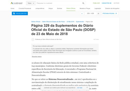 
                            8. DOSP 23/05/2018 - Pg. 329 - Suplementos | Diário Oficial do Estado ...