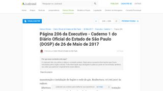
                            9. DOSP 26/05/2017 - Pg. 206 - Executivo - caderno 1 | Diário Oficial do ...