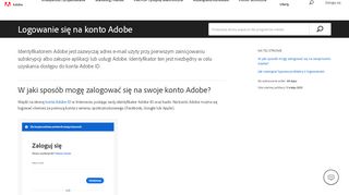 
                            4. Dostęp do konta Adobe ID - Adobe Help Center