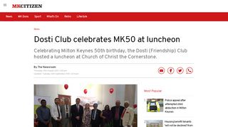 
                            9. Dosti Club celebrates MK50 at luncheon - Milton Keynes Citizen