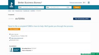 
                            10. doTERRA | Complaints | Better Business Bureau® Profile
