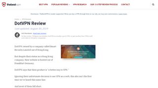 
                            7. DotVPN Review - Why Is This VPN 70th Out Of 74 Tested VPNs?