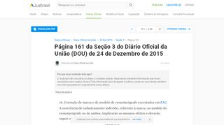 
                            12. DOU 24/12/2015 - Pg. 161 - Seção 3 | Diário Oficial da União | Diários ...