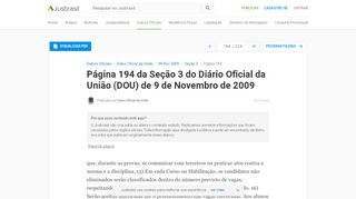 
                            11. DOU 9/11/2009 - Pg. 194 - Seção 3 | Diário Oficial da União | Diários ...