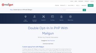 
                            7. Double Opt-in in PHP with Mailgun