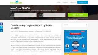 
                            11. Double prompt login to OAM 11g Admin Console - Oracle Trainings for ...