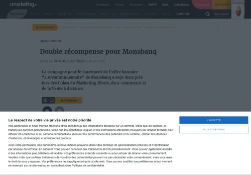 
                            12. Double récompense pour Monabanq - E-marketing