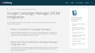 
                            10. DoubleClick Campaign Manager (DCM) Integration - Infinity ...