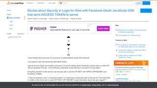 
                            8. Doubts about Security in Login for Web with Facebook Oauth ...