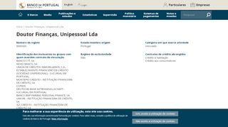 
                            8. Doutor Finanças - Consultoria Financeira, Lda | Banco de Portugal