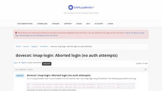 
                            3. dovecot: imap-login: Aborted login (no auth attempts) | Virtualmin