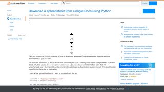 
                            8. Download a spreadsheet from Google Docs using Python - Stack Overflow