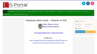 
                            7. Download Admit Cards - Librarian in KVS - LIS Portal