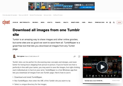 
                            5. Download all images from one Tumblr site - CNET