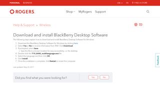 
                            13. Download and install BlackBerry Desktop Software - Rogers