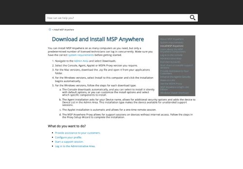 
                            8. Download and Install MSP Anywhere