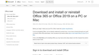 
                            1. Download and install or reinstall Office 365 or Office 2019 on a PC ...