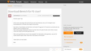 
                            7. Download-Bereich für FE-User? — TYPO3 Forum
