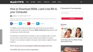 
                            9. Download BSNL Land Line Bill - MashTips