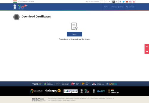 
                            8. Download Certificates | MyGov Quiz