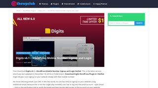
                            3. [Download] Digits v6.1 - WordPress Mobile Number Signup and Login
