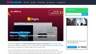 
                            2. [Download] Digits v6.2 - WordPress Mobile Number Signup and Login