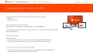 
                            11. Download Earlier Versions of Office - Microsoft