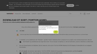 
                            9. Download et kort (TomTom HOME) - Startside for support