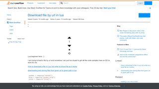 
                            1. Download file by url in lua - Stack Overflow