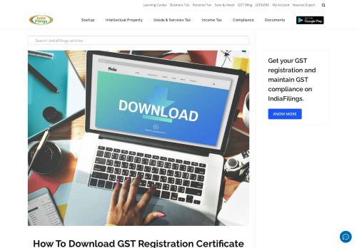 
                            12. Download GST Certificate - IndiaFilings