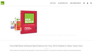 
                            6. Download H&R Block 2015 Back Editions Tax-software - Federal or ...