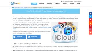 
                            9. Download iCloud's Photo Stream to PC, get iCloud Photo ... - Syncios