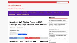 
                            6. Download KVS Challan Fee 2018-2019 | Kendriya Vidyalaya Students ...