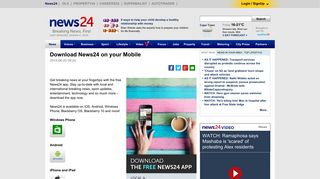 
                            9. Download News24 on your Mobile | News24