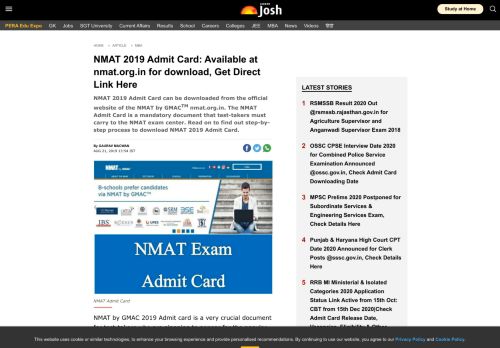 
                            10. Download NMAT 2018 Admit Card Online - Link Available Here