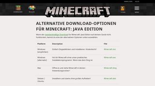 
                            2. Download-Optionen für Minecraft: Java Edition | Minecraft